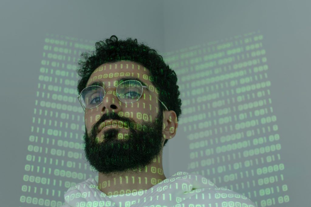 Man computer code