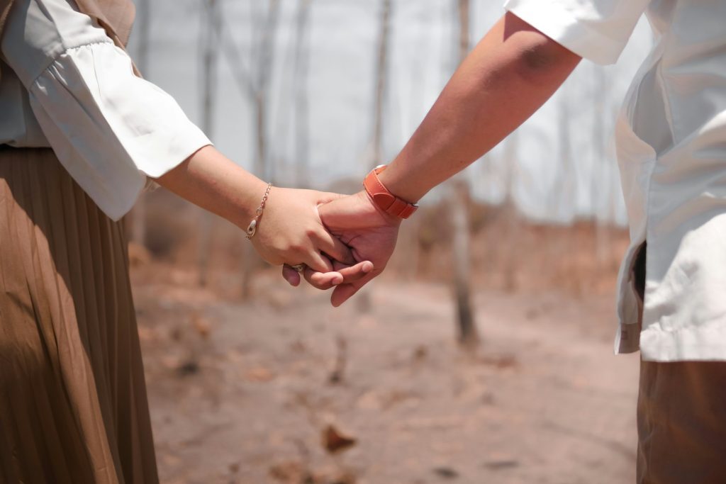 Couple reconnecting