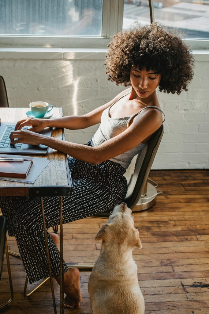 INFJ woman with a loyal dog