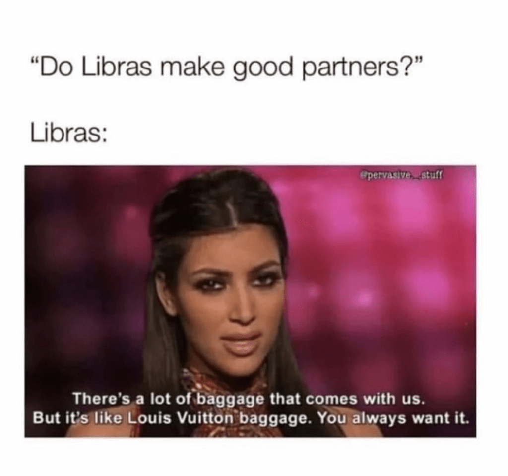 Libra meme: emotional baggage