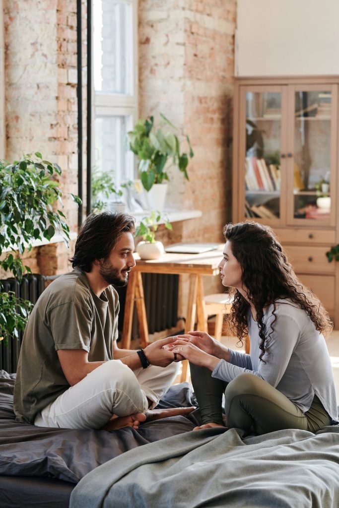 Couple chatting