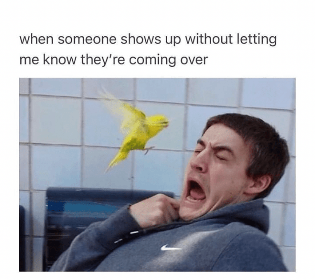 When someone shows up without letting me know they're coming over
