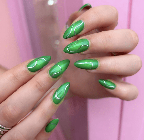 Green with silver detail