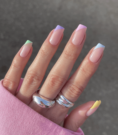 Half pastel tips