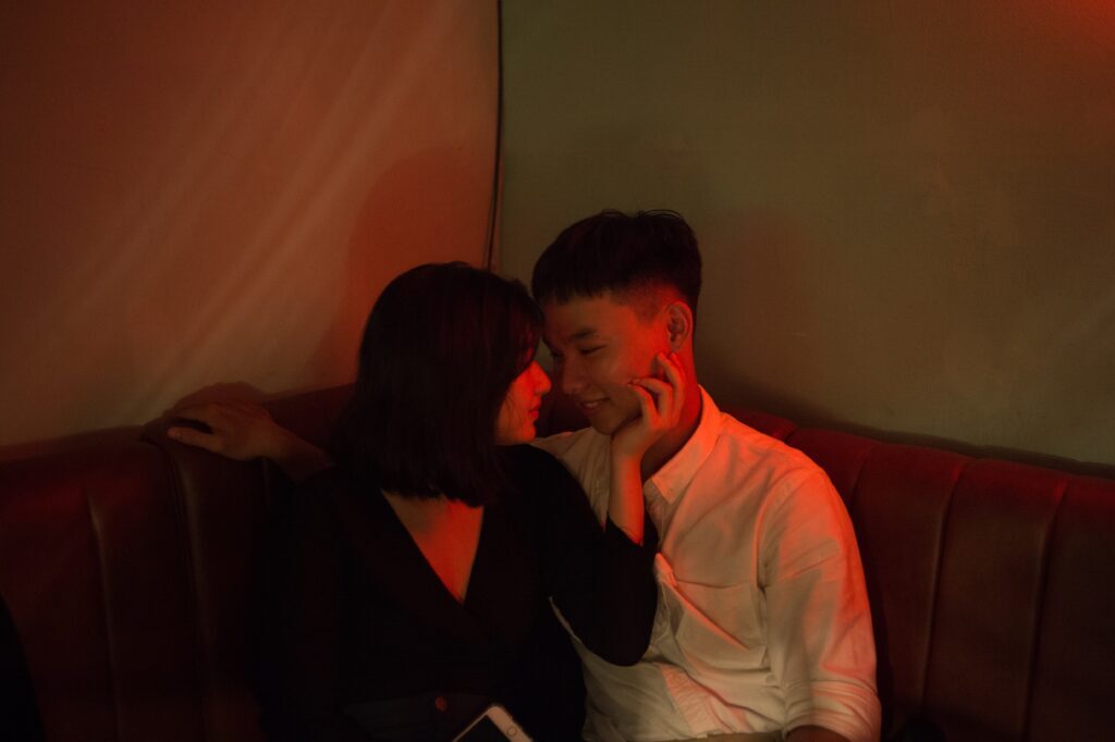 romance love couple intimate kiss